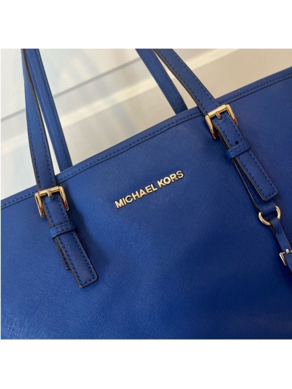 MICHAEL KORS Royal Blue Jet Set XL Voyager Work Laptop Tote Shoulder Bag - Picture 2 of 10